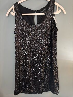 NWT White House/Black Market Black Sequin Mini Dress Size Small
